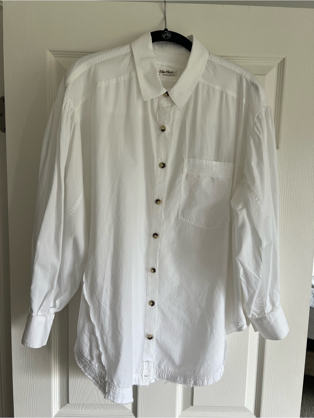 Free People ‘We The Free’ Women’s 100% CottonWhite Long-Sleeve Button-Down Shirt
